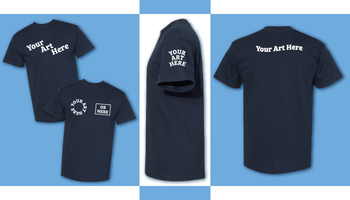 Screen Printing Printing Location Examples